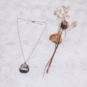 vintage locket purse long silver chain necklace